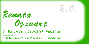 renata ozsvart business card